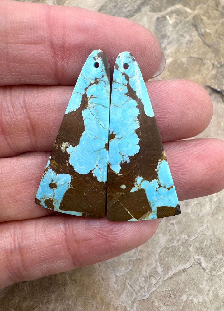 RARE Number 8 Turquoise (Nevada) Matching Earring Slab Bead