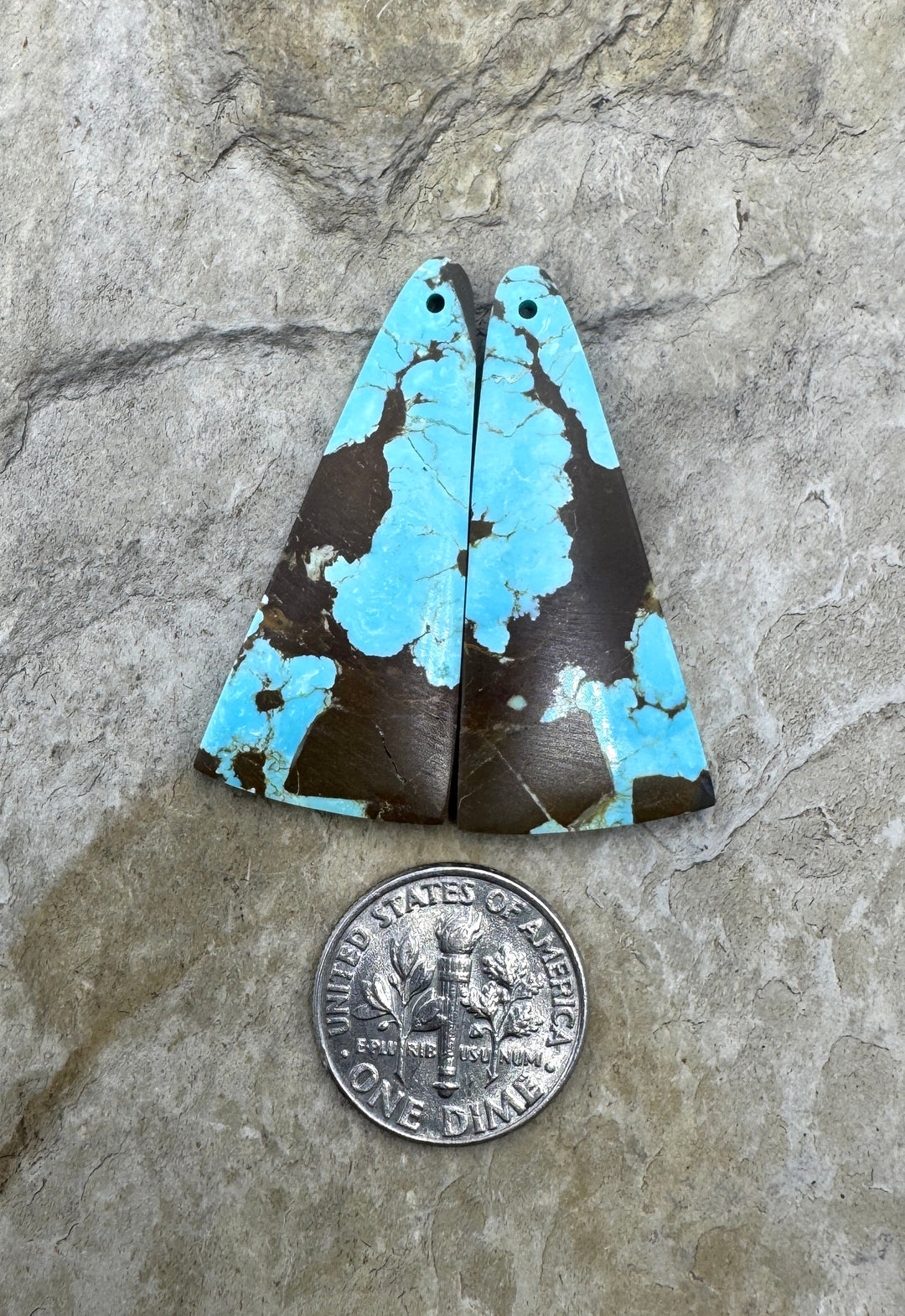 RARE Number 8 Turquoise (Nevada) Matching Earring Slab Bead