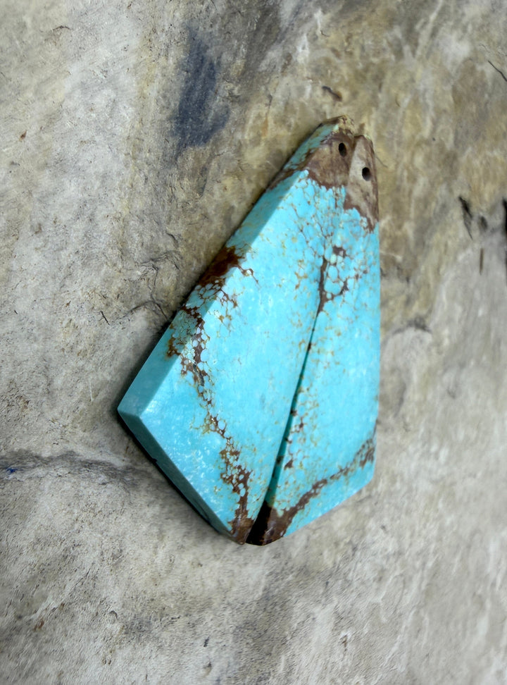 RARE Number 8 Turquoise (Nevada) Matching Earring Slab Bead