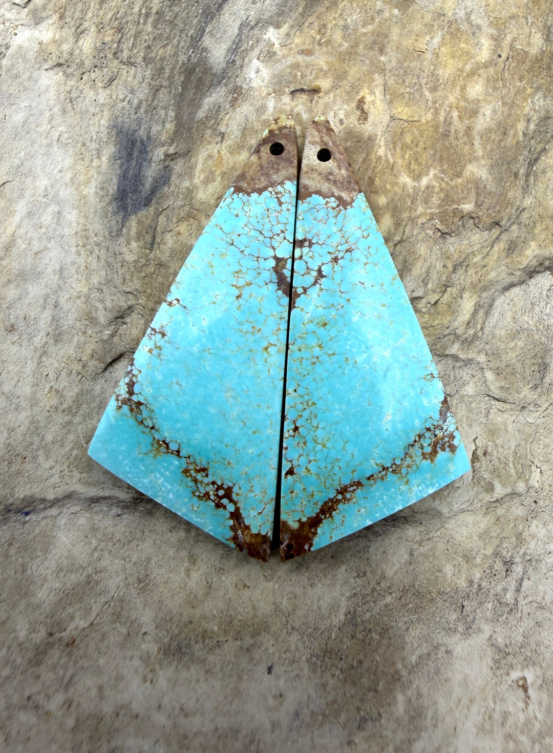 RARE Number 8 Turquoise (Nevada) Matching Earring Slab Bead