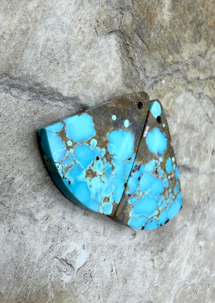 RARE Number 8 Turquoise (Nevada) Matching Earring Slab Bead