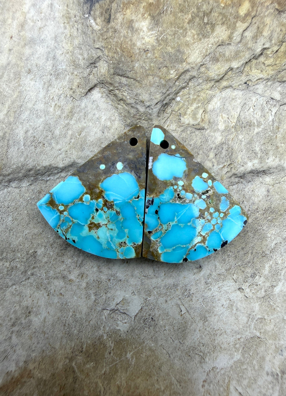 RARE Number 8 Turquoise (Nevada) Matching Earring Slab Bead