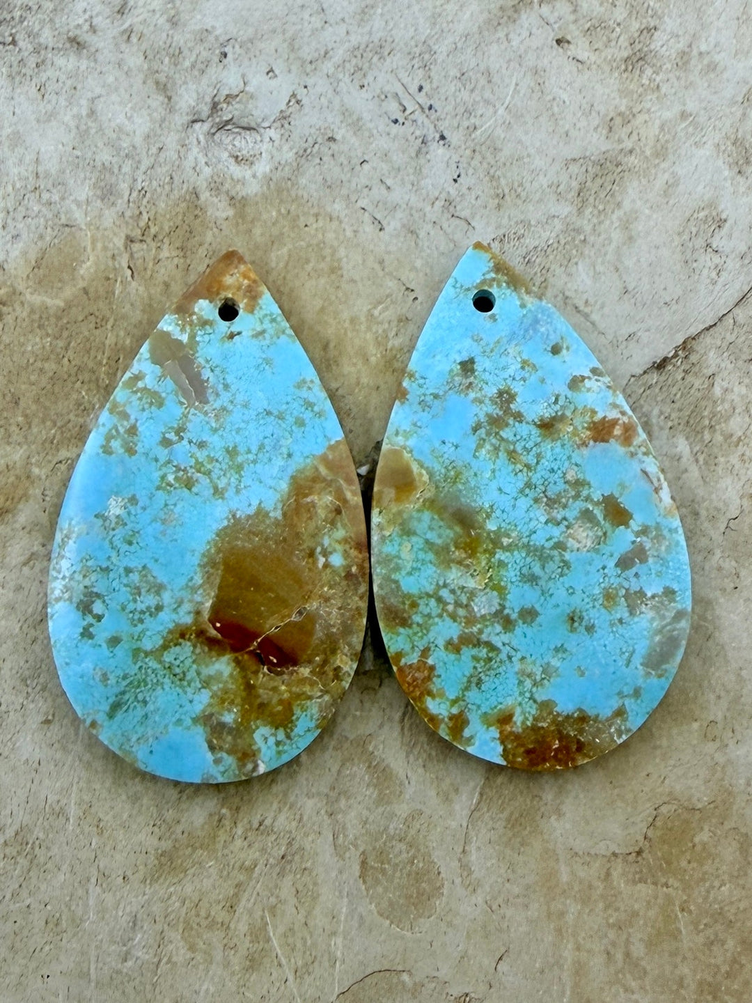 RARE Number 8 Turquoise (Nevada) Matching Earring Slab Bead