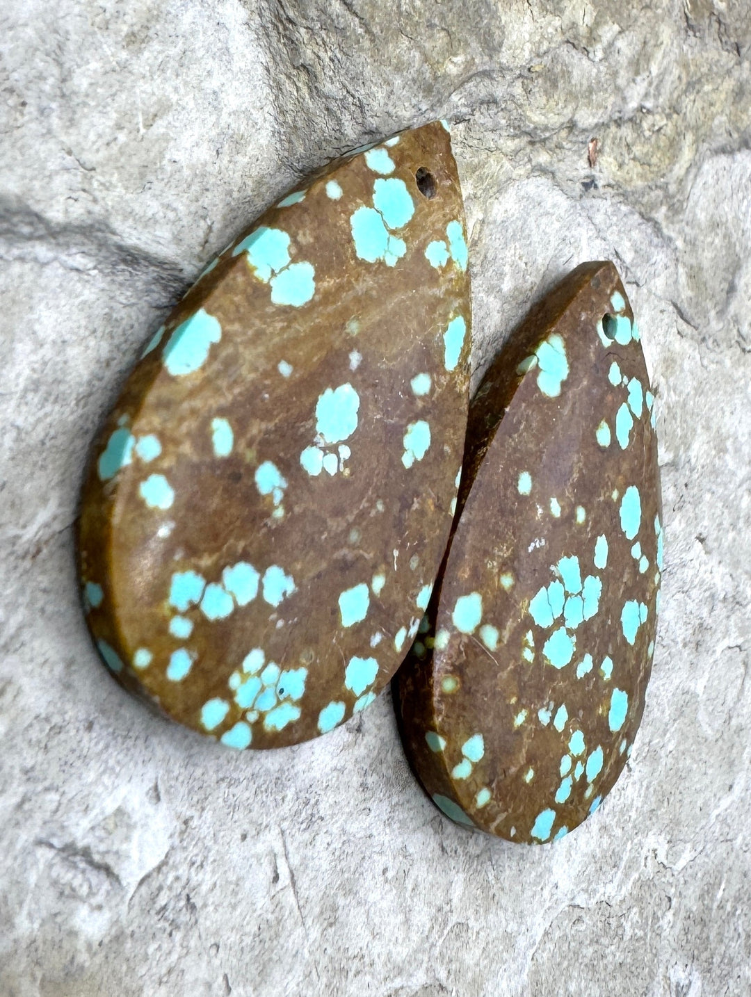RARE Number 8 Turquoise (Nevada) Matching Earring Slab Bead