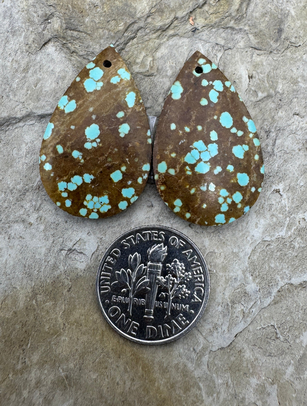 RARE Number 8 Turquoise (Nevada) Matching Earring Slab Bead
