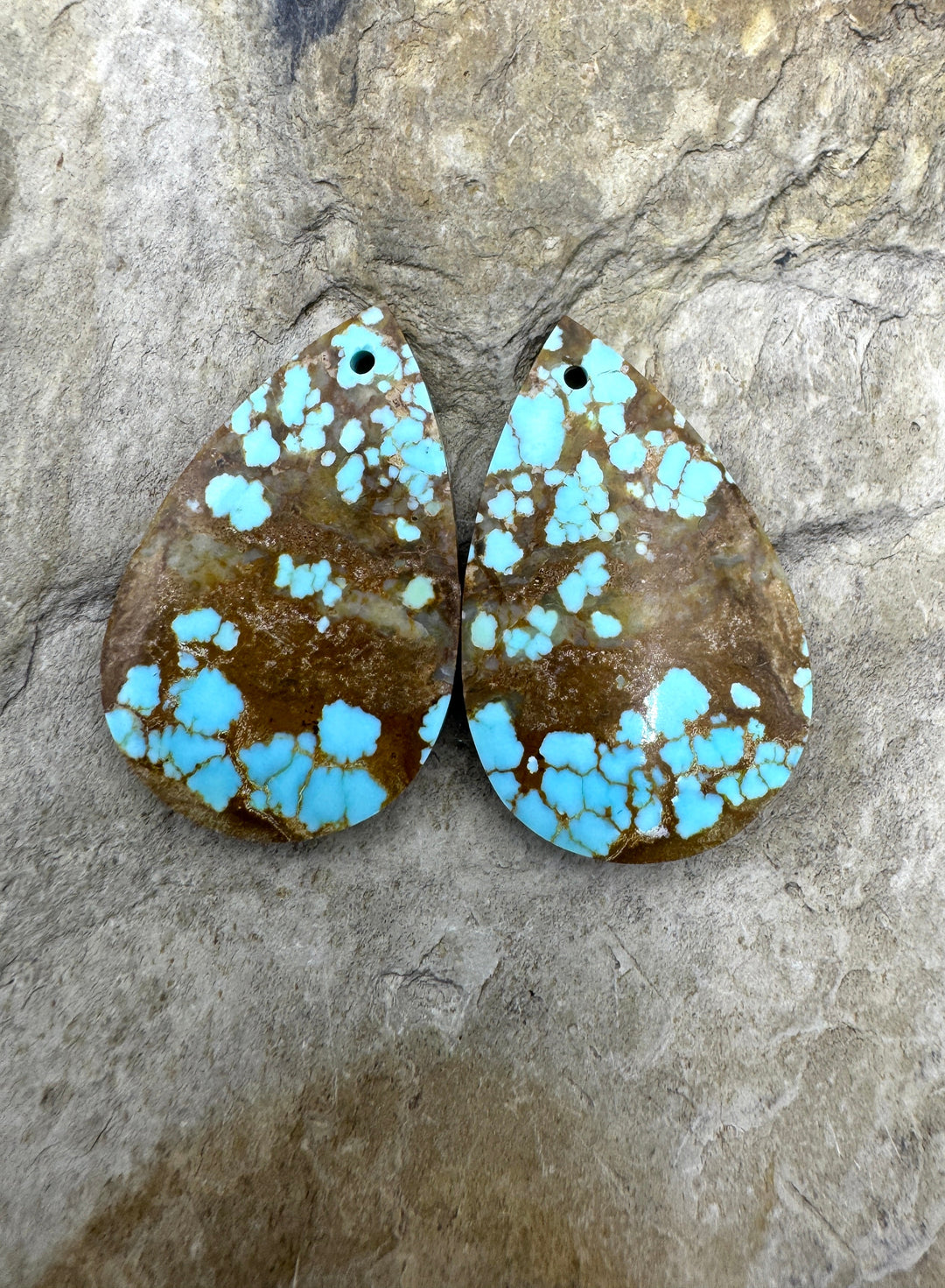 RARE Number 8 Turquoise (Nevada) Matching Earring Slab Bead