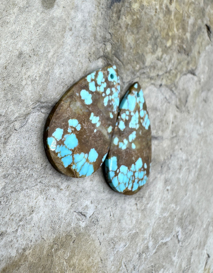 RARE Number 8 Turquoise (Nevada) Matching Earring Slab Bead
