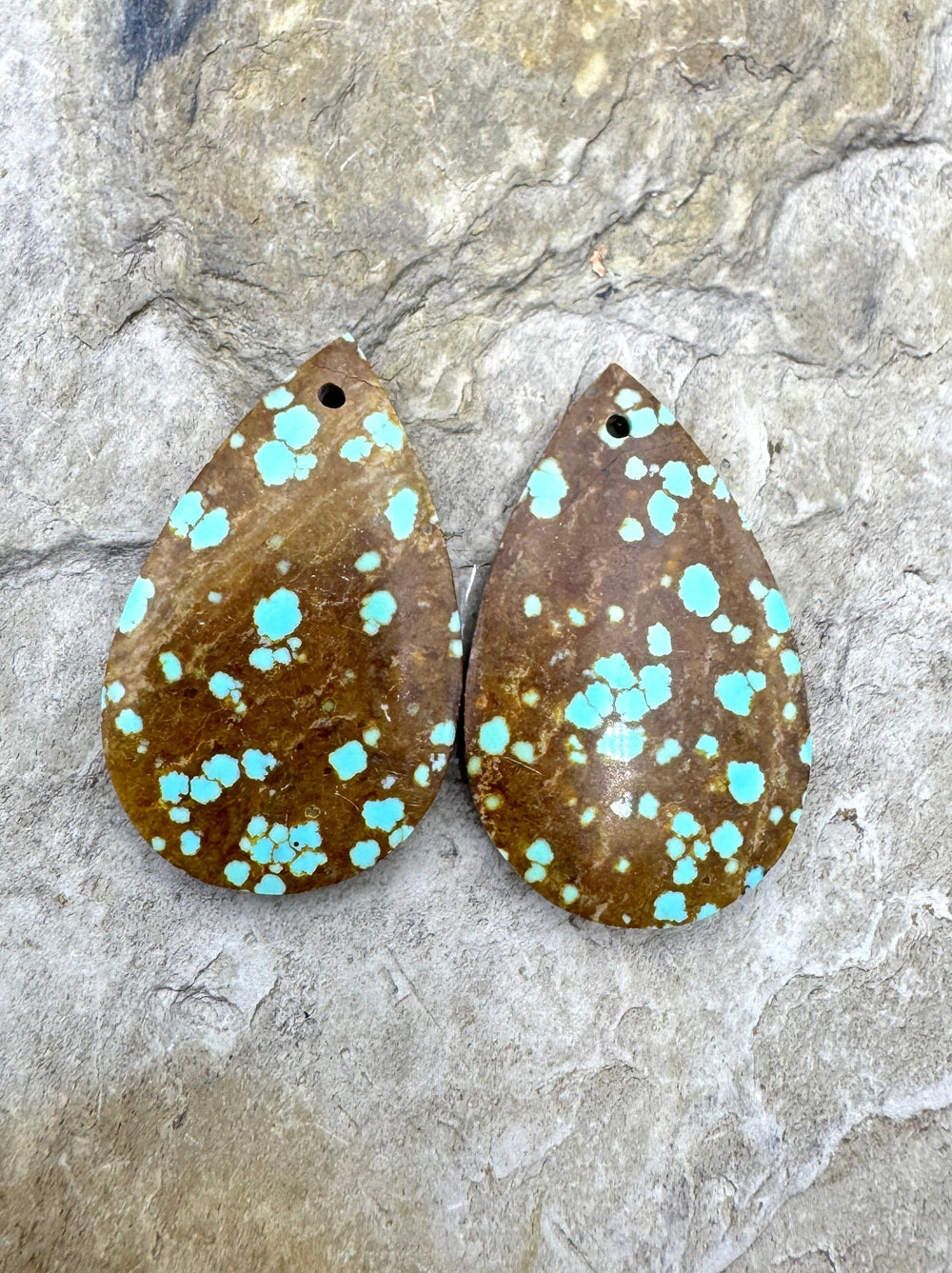 RARE Number 8 Turquoise (Nevada) Matching Earring Slab Bead