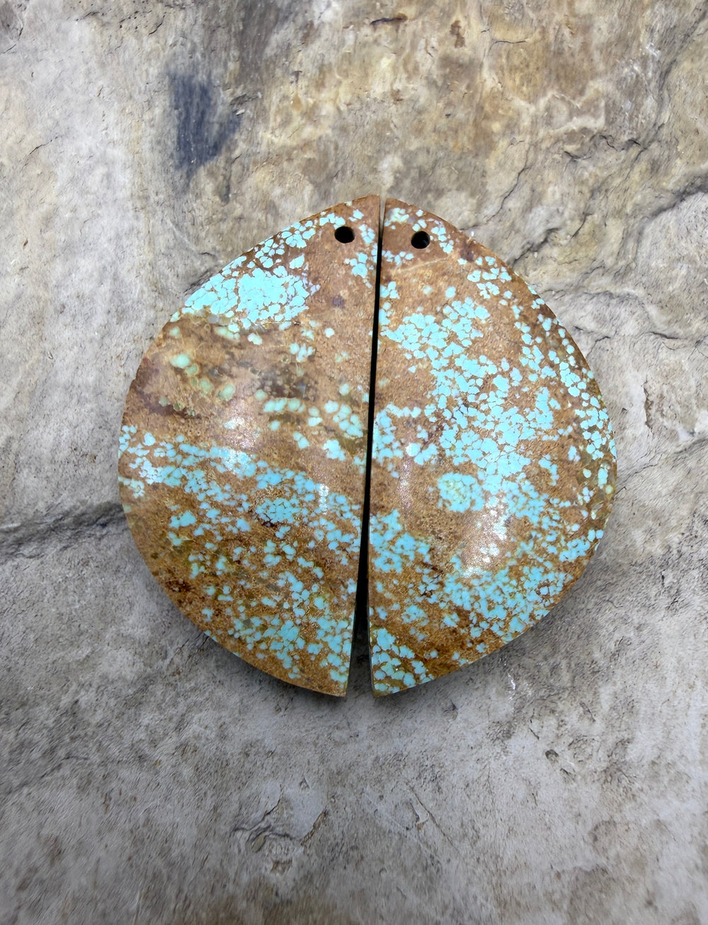 RARE Number 8 Turquoise (Nevada) Matching Earring Slab Bead