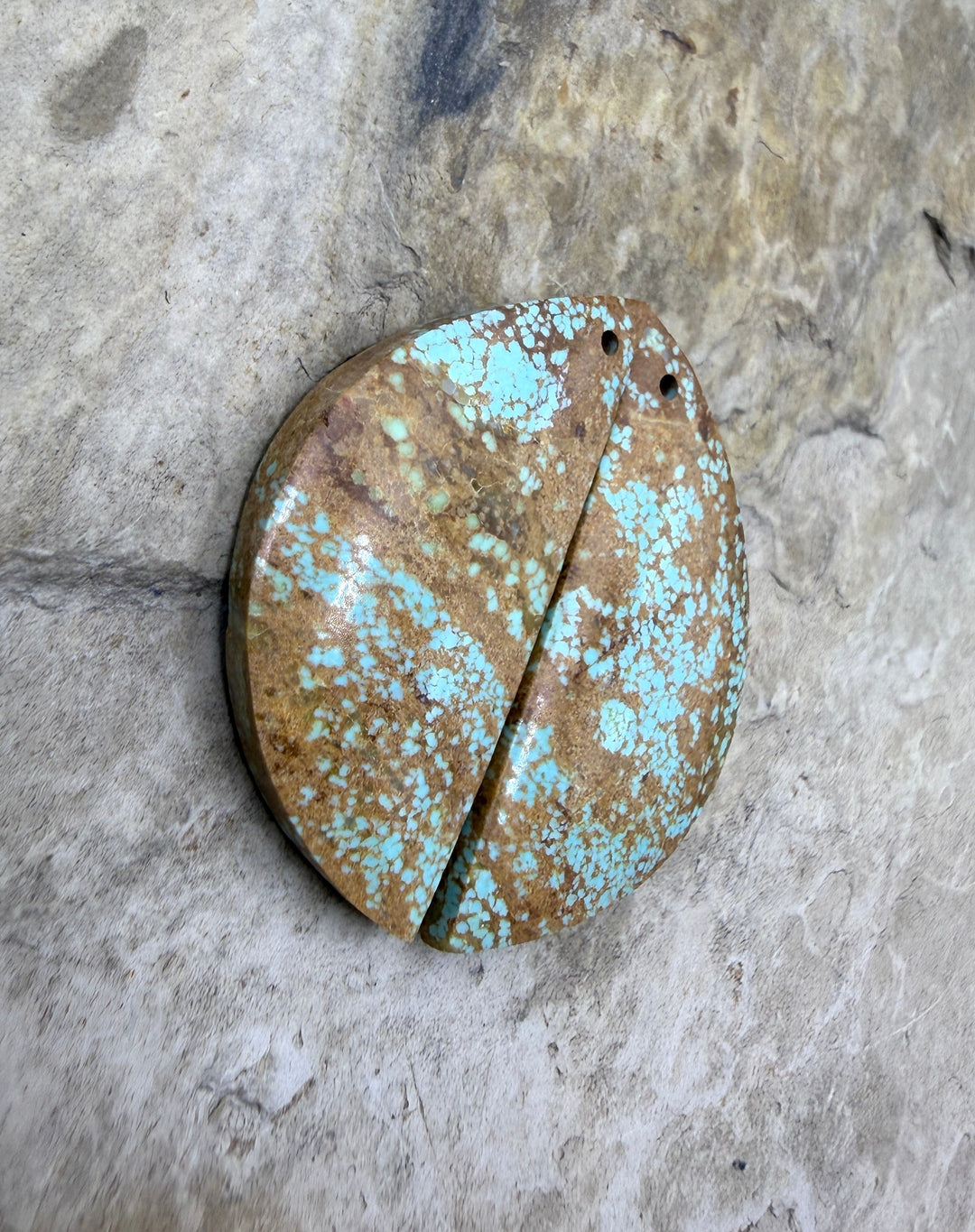 RARE Number 8 Turquoise (Nevada) Matching Earring Slab Bead
