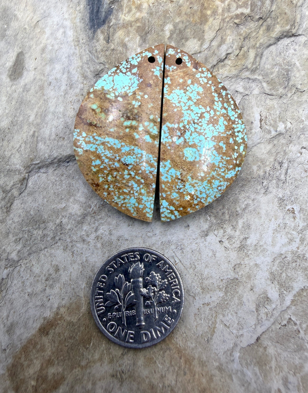 RARE Number 8 Turquoise (Nevada) Matching Earring Slab Bead