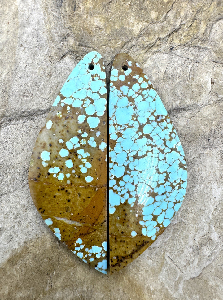 RARE Number 8 Turquoise (Nevada) Matching Earring Slab Bead