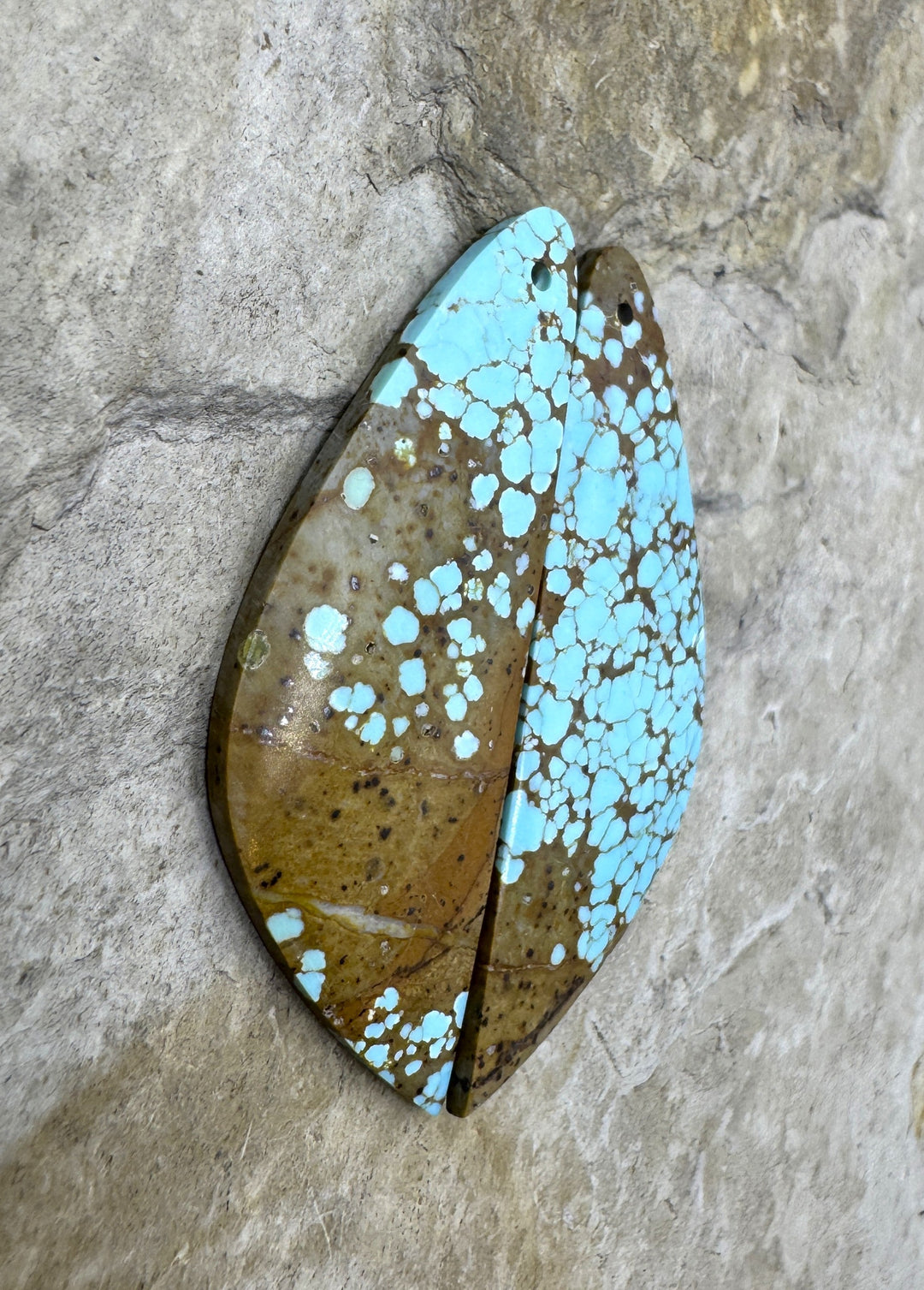 RARE Number 8 Turquoise (Nevada) Matching Earring Slab Bead