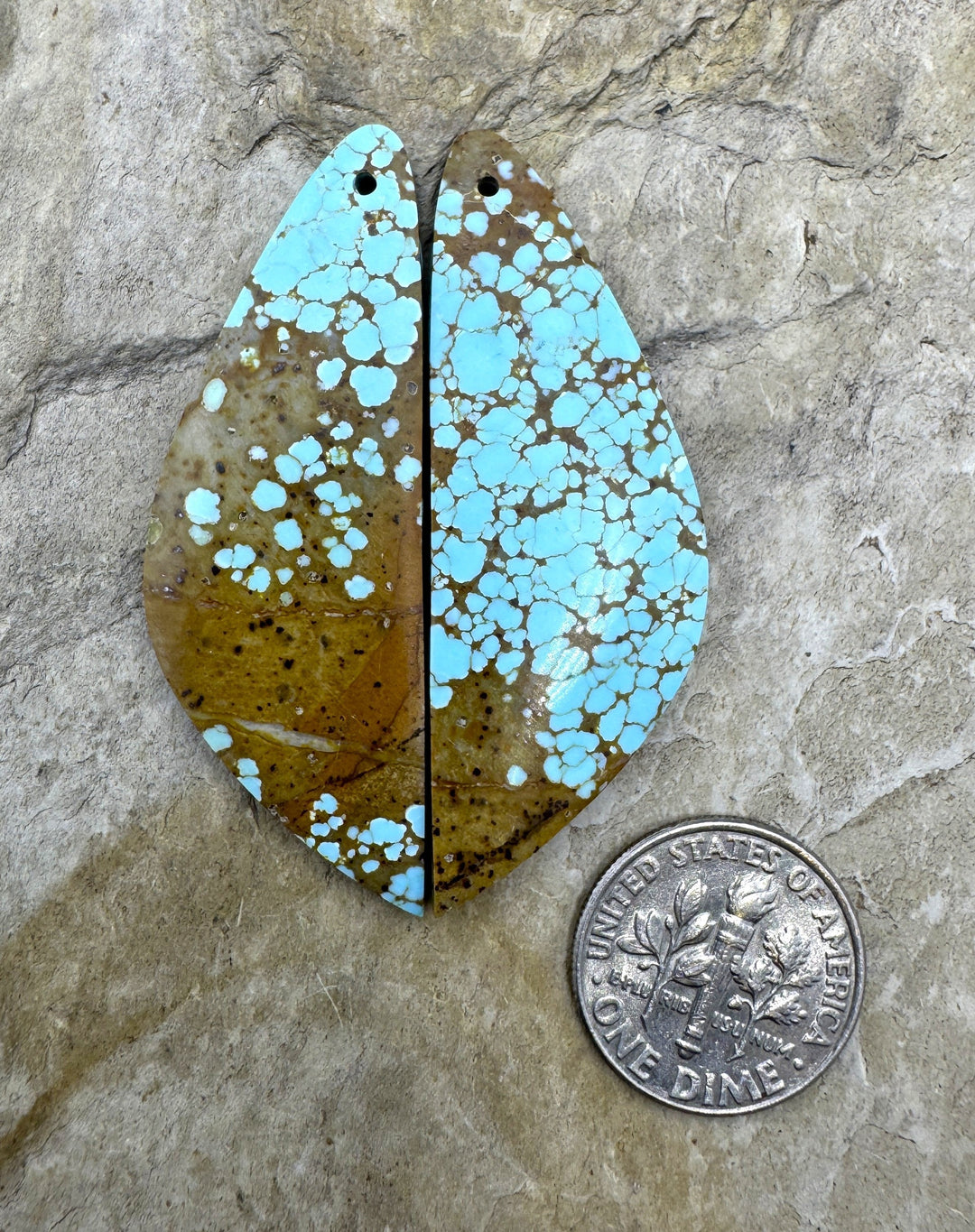 RARE Number 8 Turquoise (Nevada) Matching Earring Slab Bead