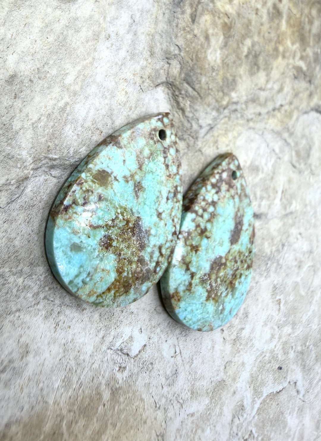 RARE Number 8 Turquoise (Nevada) Matching Earring Slab Bead