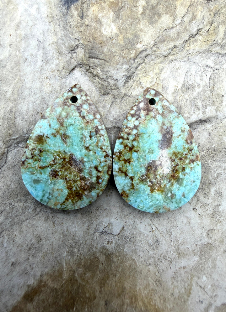 RARE Number 8 Turquoise (Nevada) Matching Earring Slab Bead