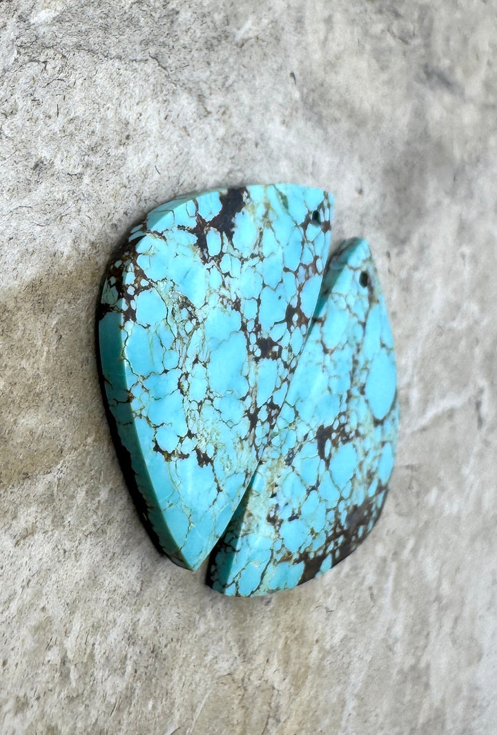 RARE Number 8 Turquoise (Nevada) Matching Earring Slab Bead