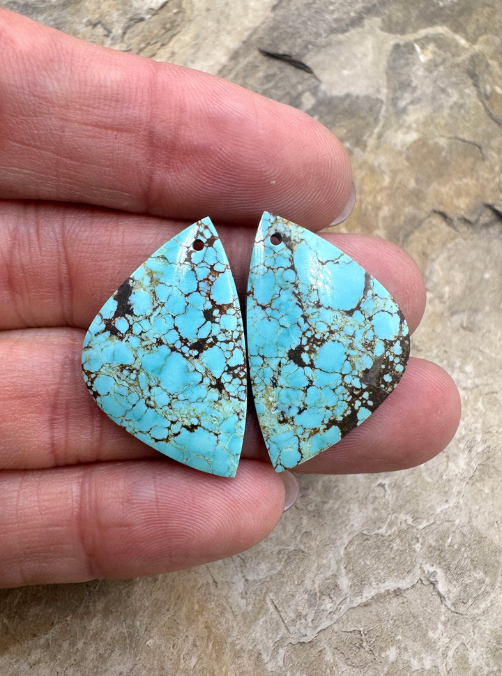 RARE Number 8 Turquoise (Nevada) Matching Earring Slab Bead