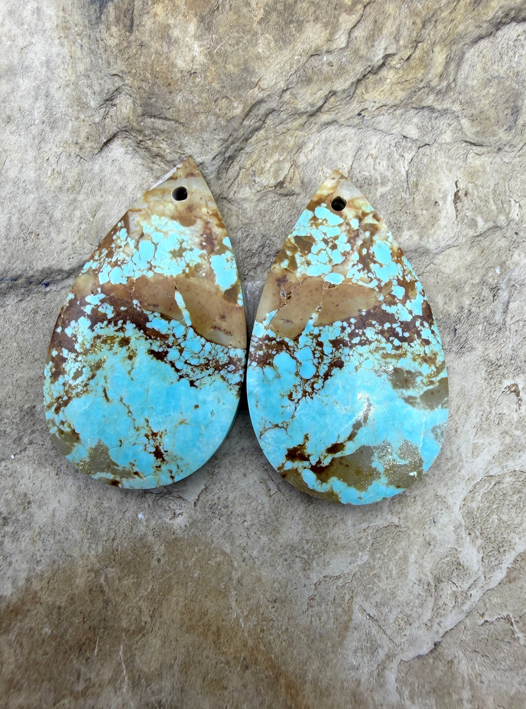 RARE Number 8 Turquoise (Nevada) Matching Earring Slab Bead