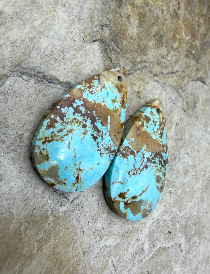 RARE Number 8 Turquoise (Nevada) Matching Earring Slab Bead