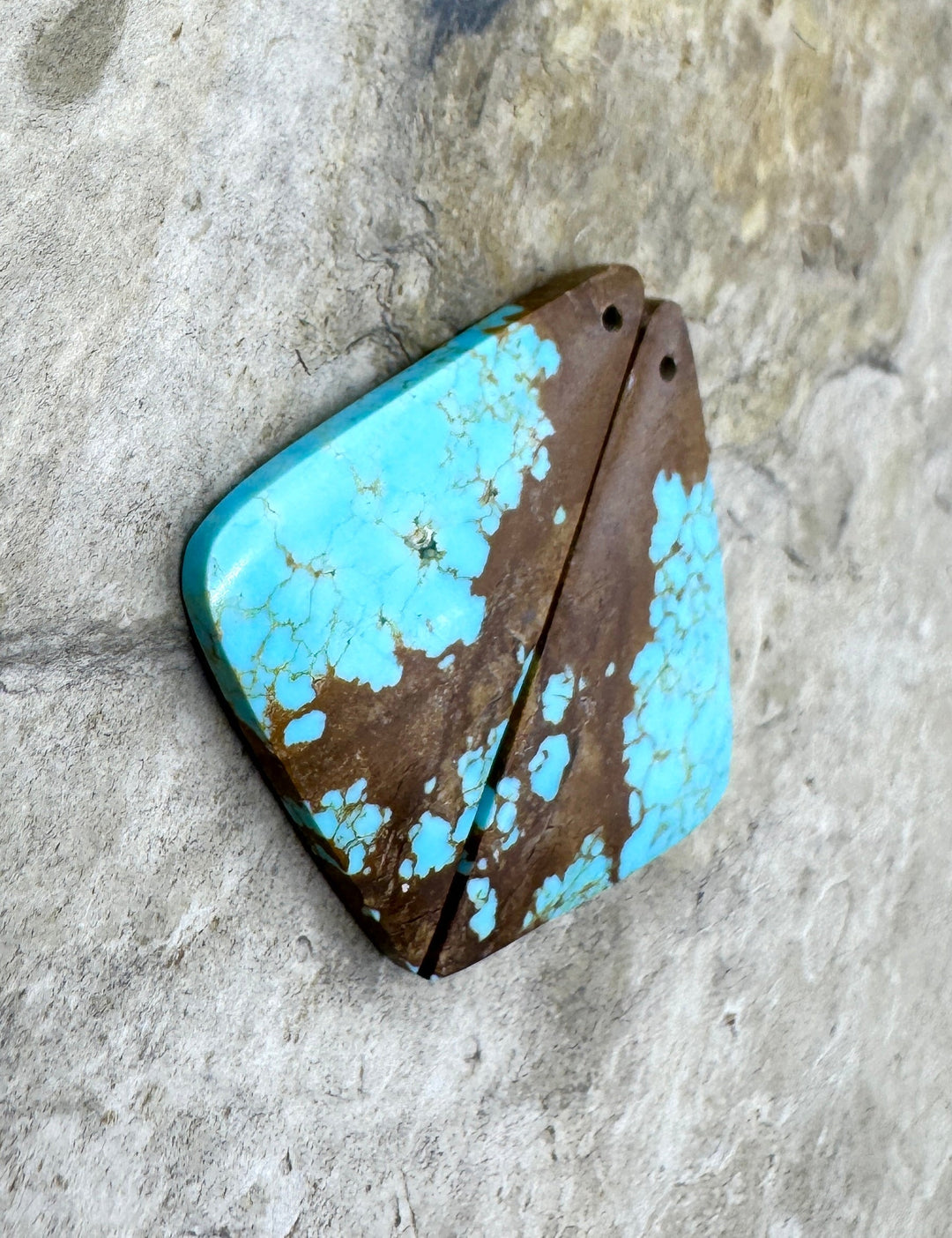 RARE Number 8 Turquoise (Nevada) Matching Earring Slab Bead