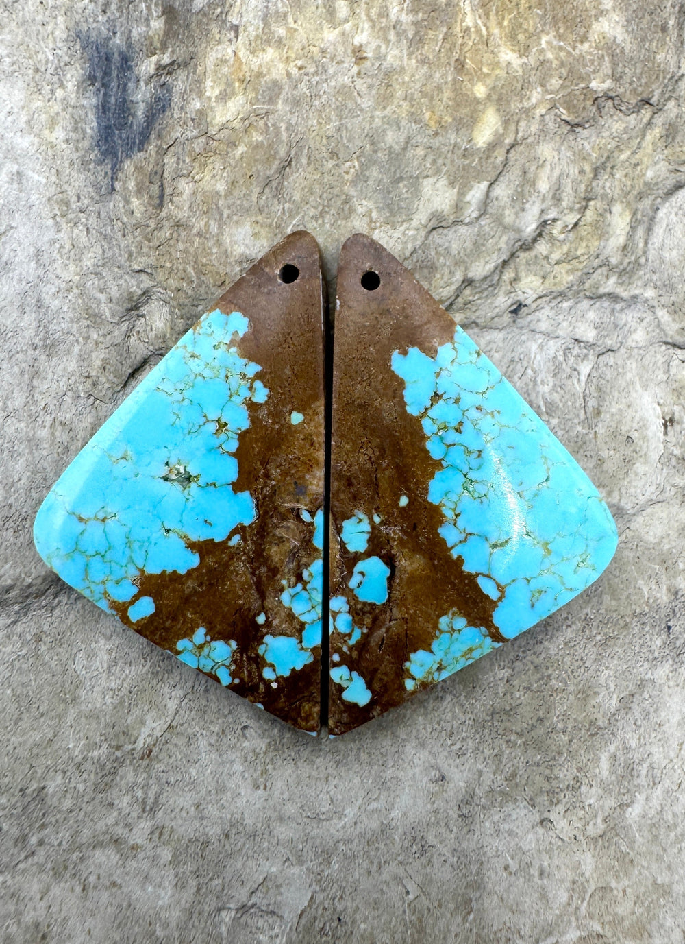 RARE Number 8 Turquoise (Nevada) Matching Earring Slab Bead