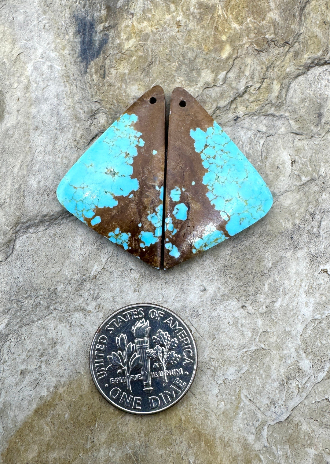 RARE Number 8 Turquoise (Nevada) Matching Earring Slab Bead