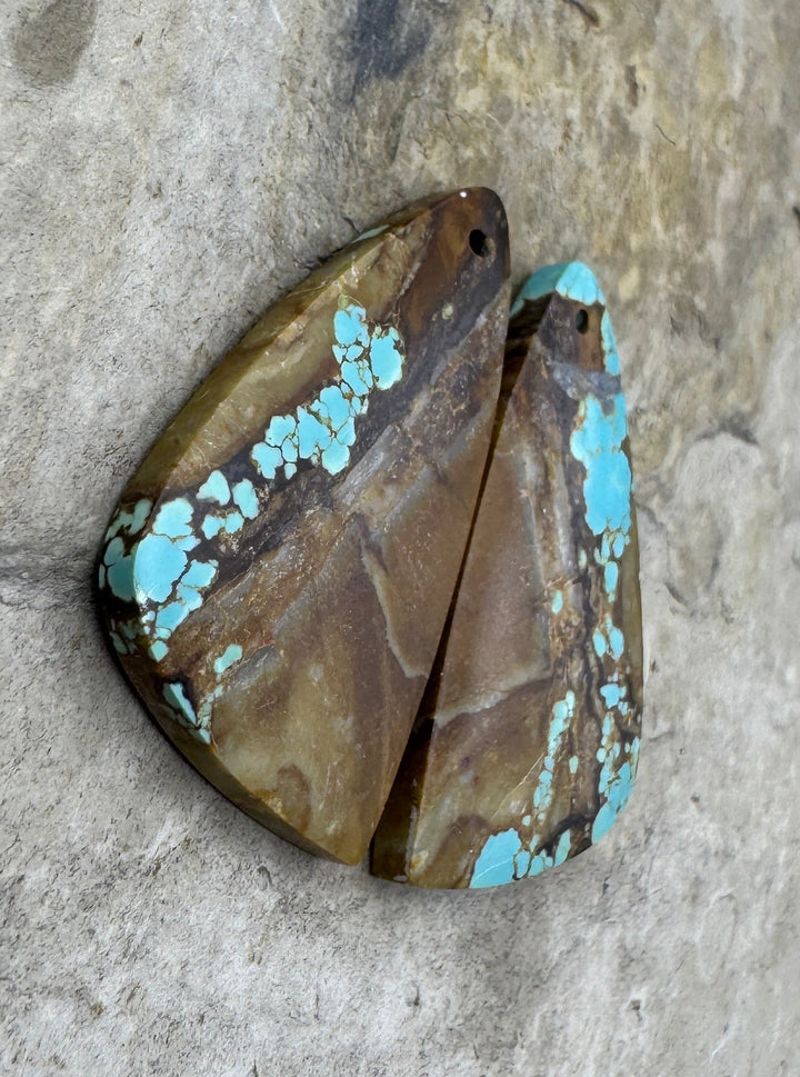 RARE Number 8 Turquoise (Nevada) Matching Earring Slab Bead