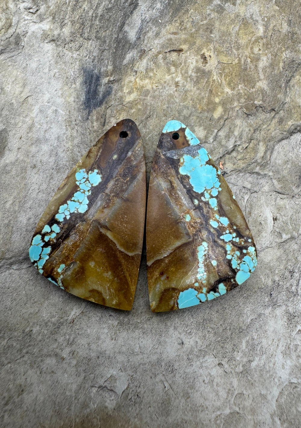 RARE Number 8 Turquoise (Nevada) Matching Earring Slab Bead