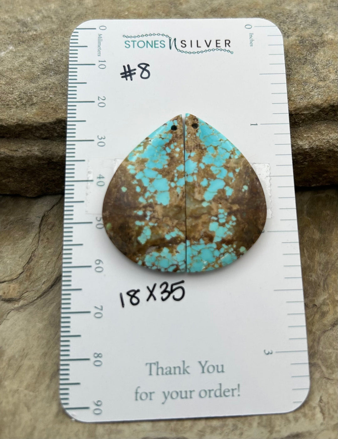 RARE Number 8 Turquoise (Nevada) Matching Earring Slab Bead