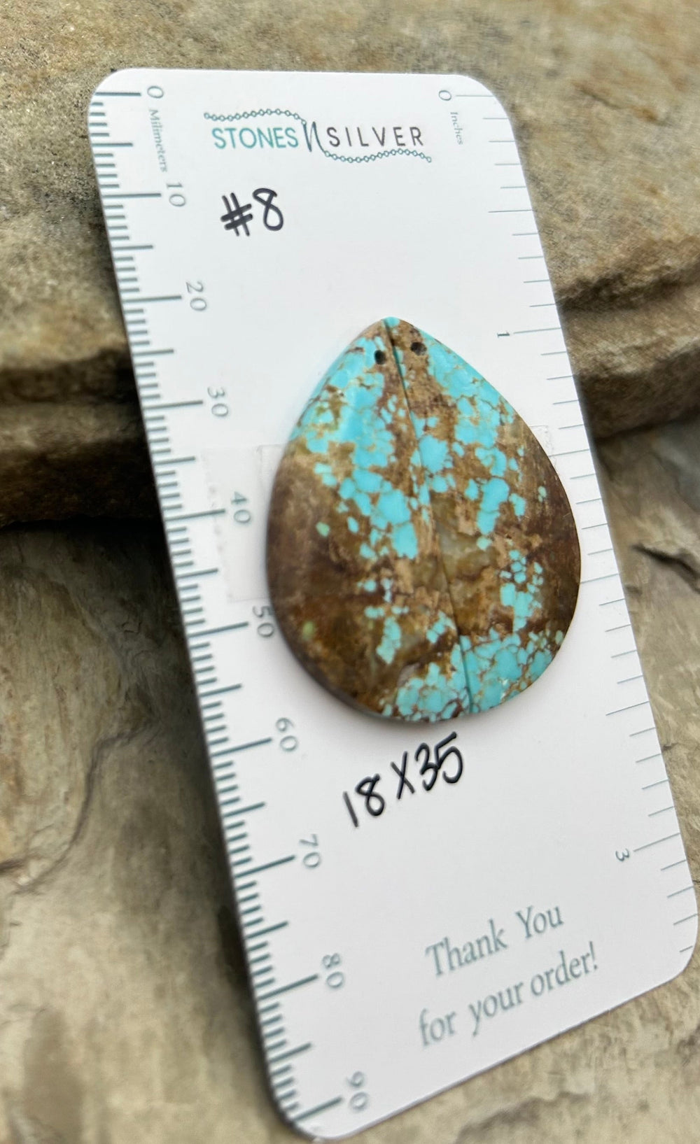 RARE Number 8 Turquoise (Nevada) Matching Earring Slab Bead