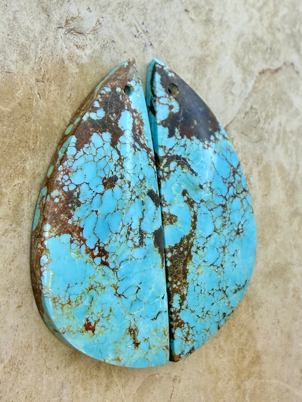 RARE Number 8 Turquoise (Nevada) Matching Earring Slab Bead
