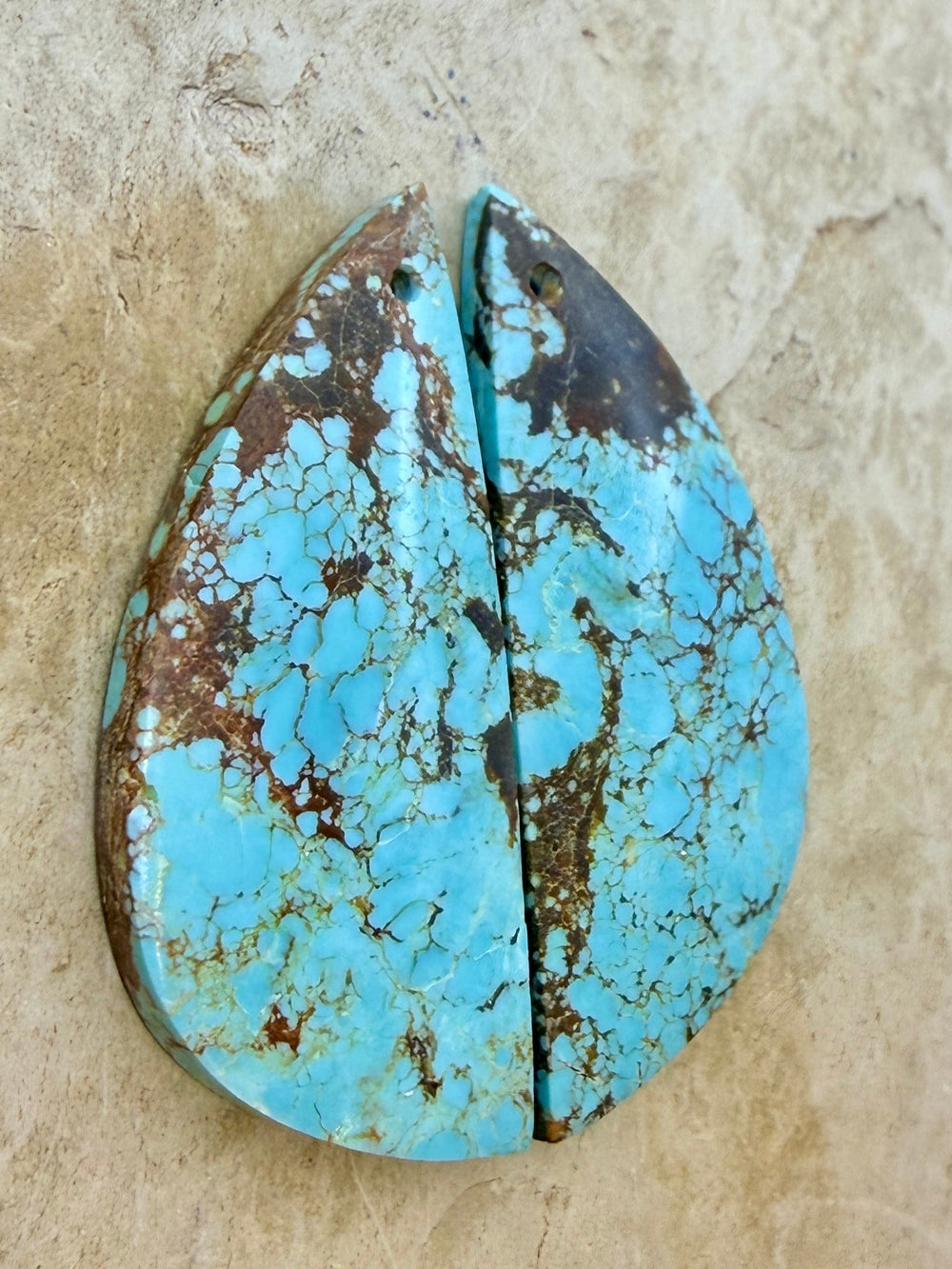 RARE Number 8 Turquoise (Nevada) Matching Earring Slab Bead