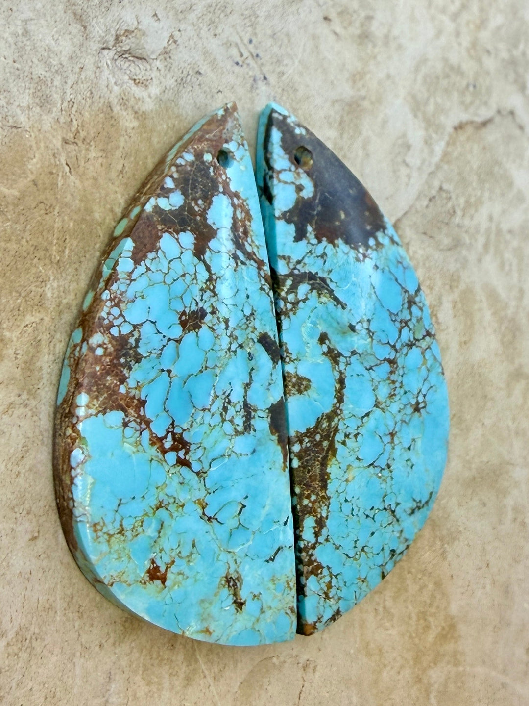 RARE Number 8 Turquoise (Nevada) Matching Earring Slab Bead