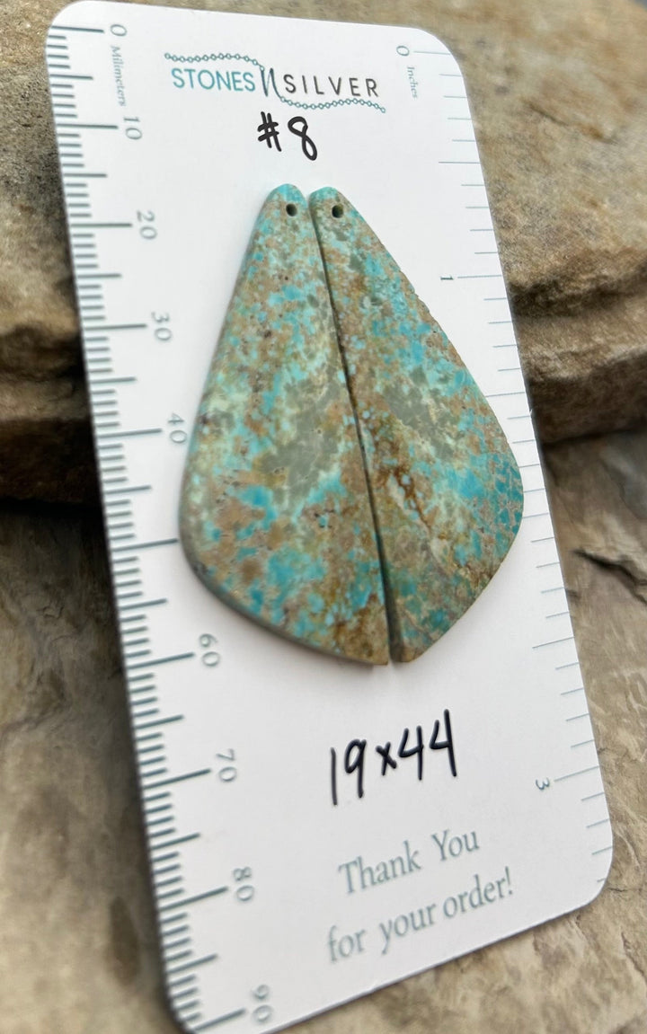 RARE Number 8 Turquoise (Nevada) Matching Earring Slab Bead