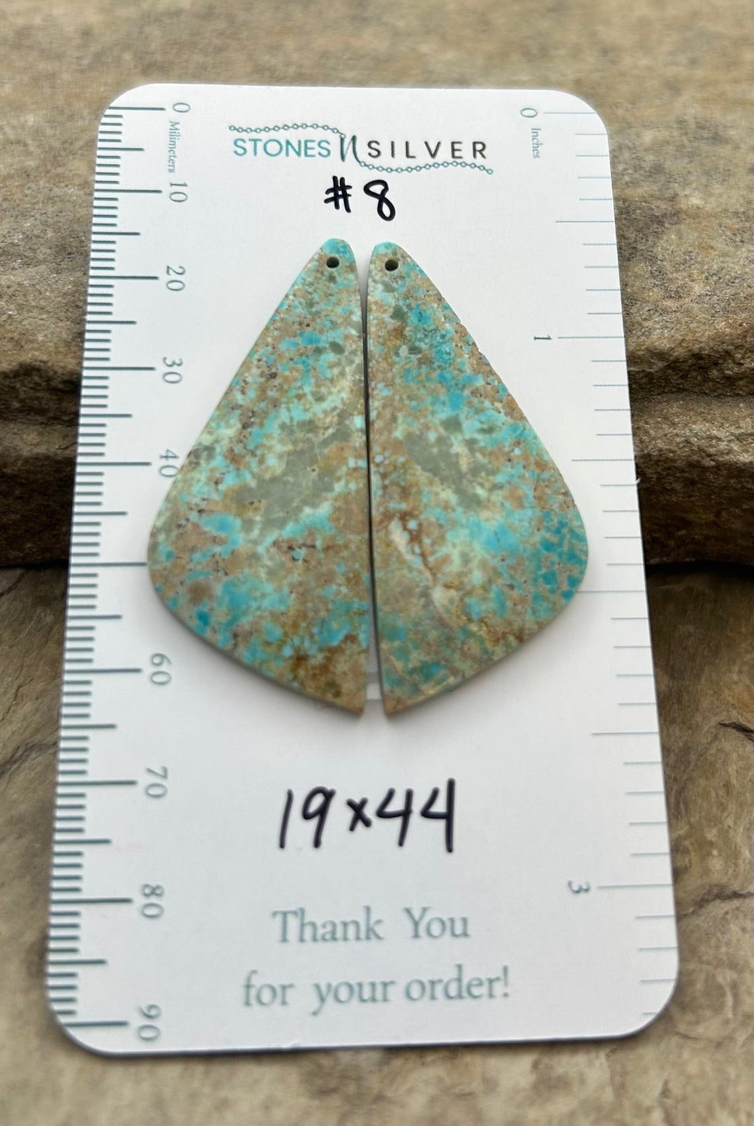 RARE Number 8 Turquoise (Nevada) Matching Earring Slab Bead