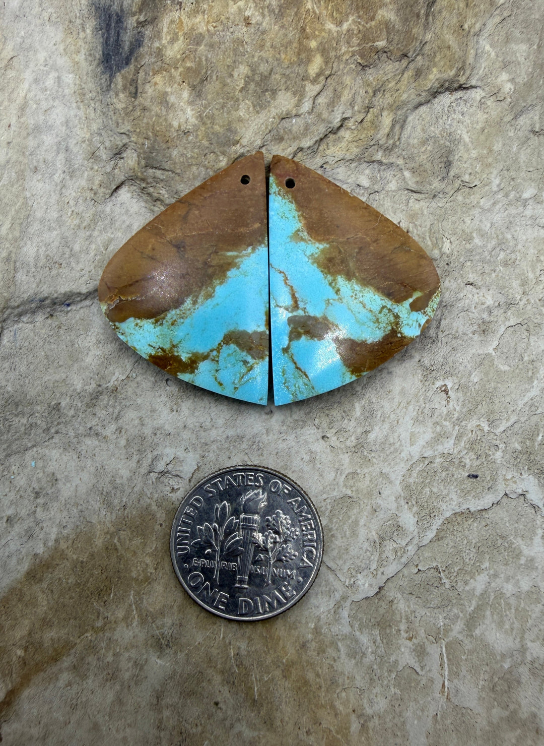 RARE Number 8 Turquoise (Nevada) Matching Earring Slab Bead