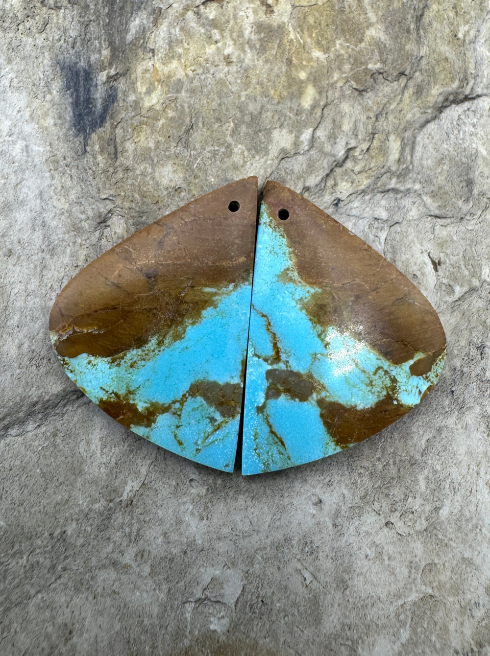 RARE Number 8 Turquoise (Nevada) Matching Earring Slab Bead