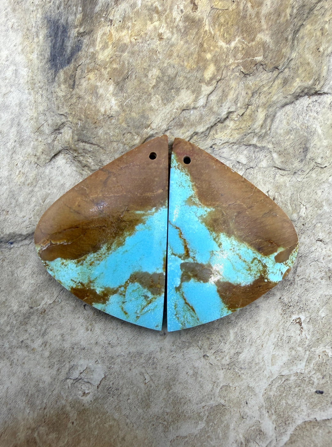 RARE Number 8 Turquoise (Nevada) Matching Earring Slab Bead