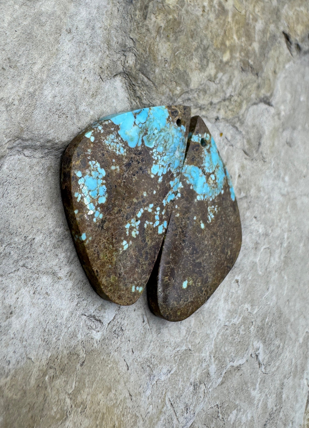 RARE Number 8 Turquoise (Nevada) Matching Earring Slab Bead