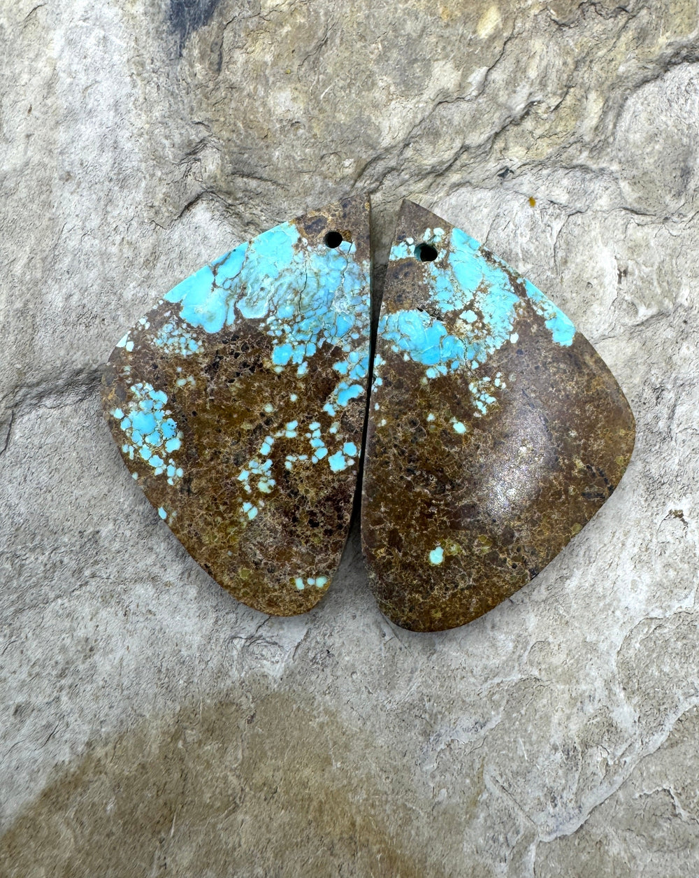 RARE Number 8 Turquoise (Nevada) Matching Earring Slab Bead