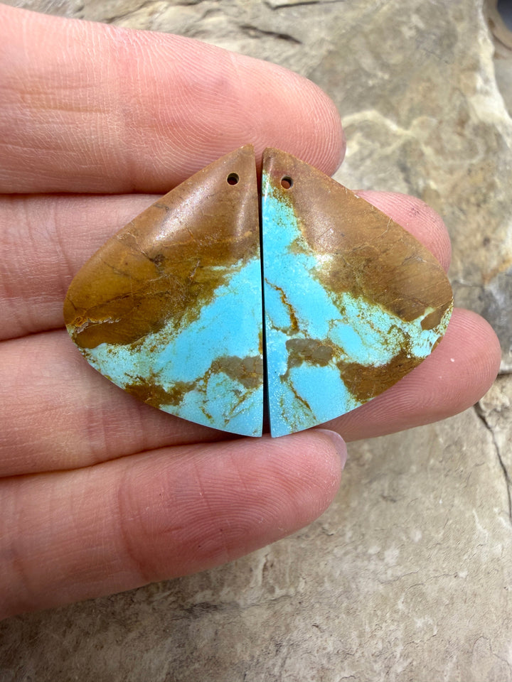 RARE Number 8 Turquoise (Nevada) Matching Earring Slab Bead