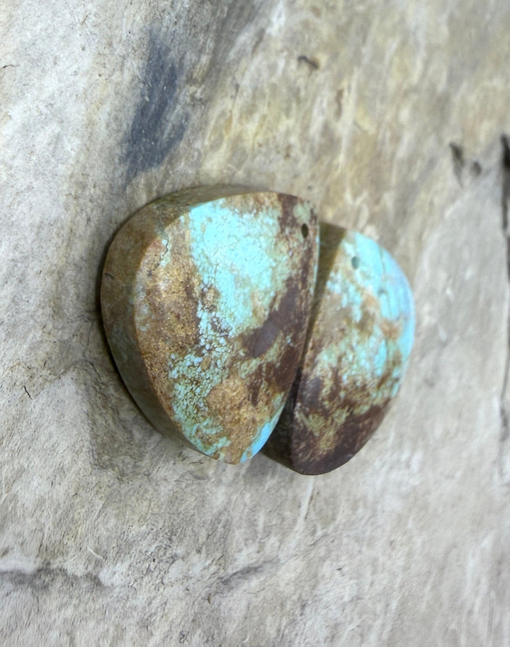 RARE Number 8 Turquoise (Nevada) Matching Earring Slab Bead