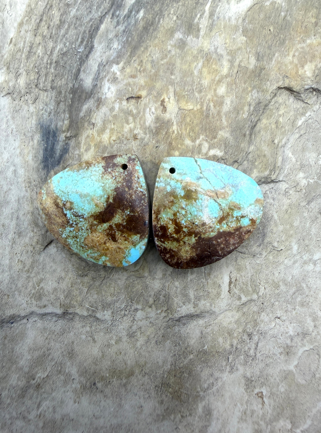 RARE Number 8 Turquoise (Nevada) Matching Earring Slab Bead