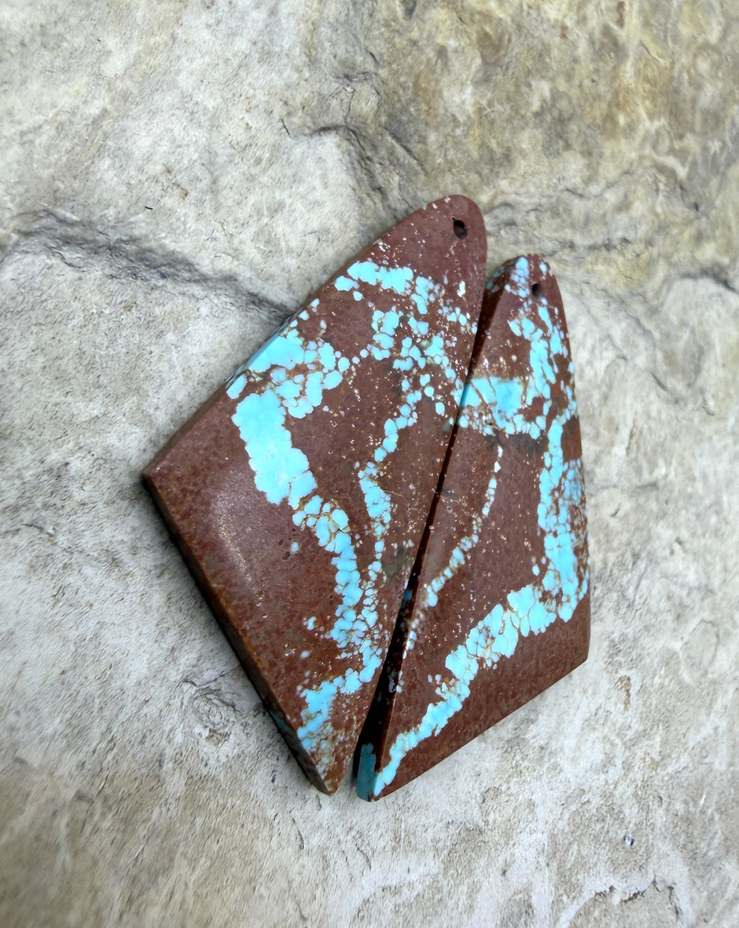 RARE Number 8 Turquoise (Nevada) Matching Earring Slab Bead