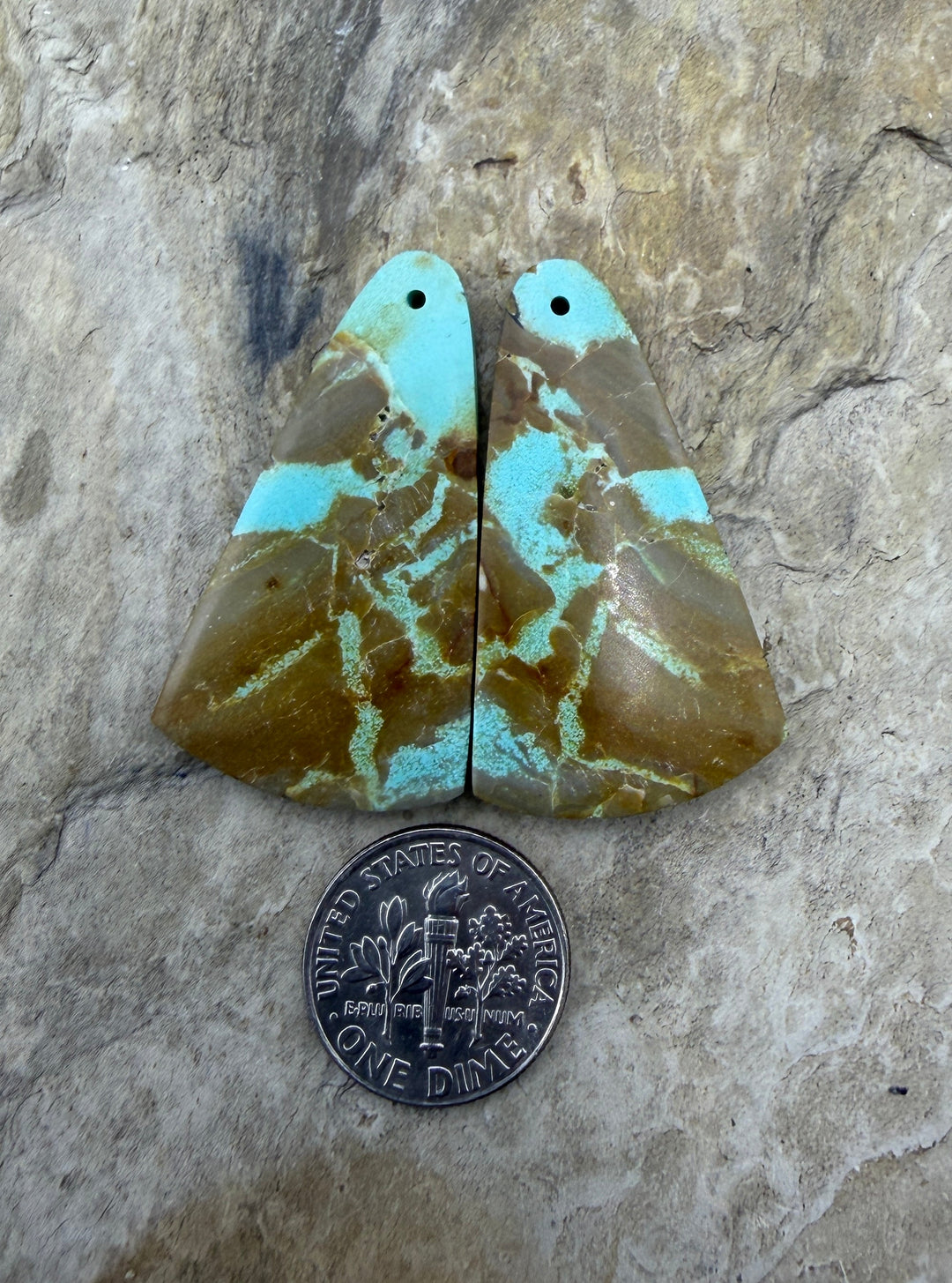 RARE Number 8 Turquoise (Nevada) Matching Earring Slab Bead