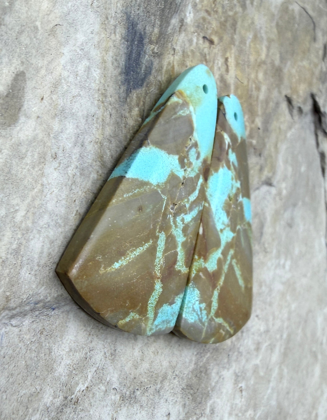 RARE Number 8 Turquoise (Nevada) Matching Earring Slab Bead