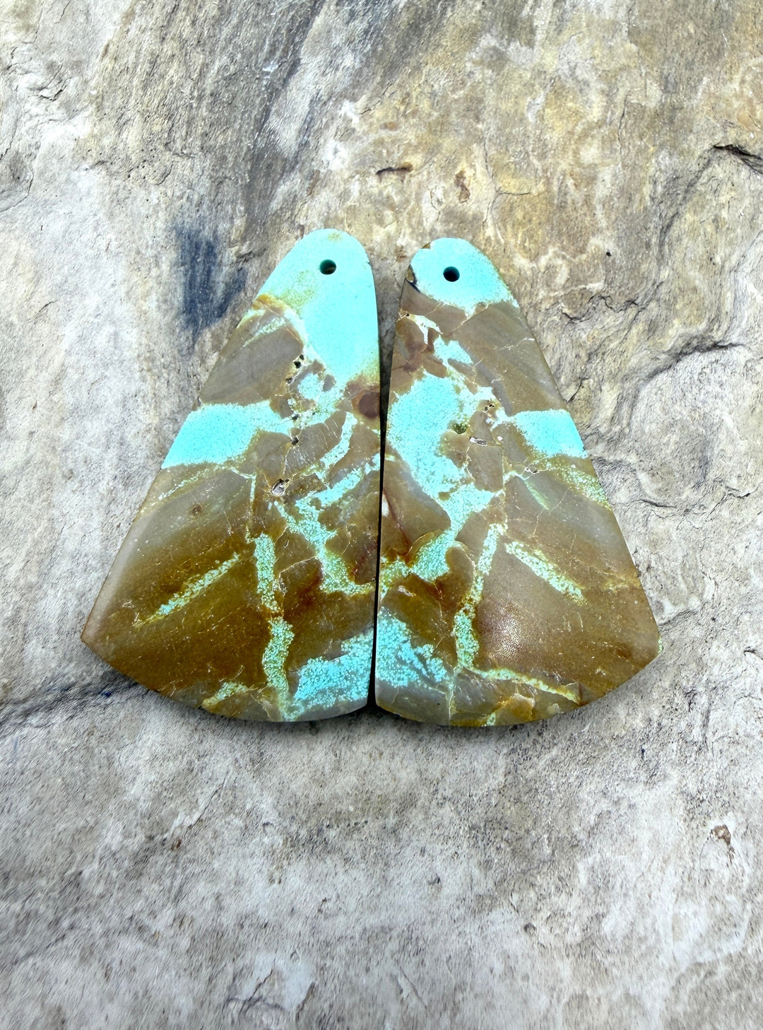 RARE Number 8 Turquoise (Nevada) Matching Earring Slab Bead