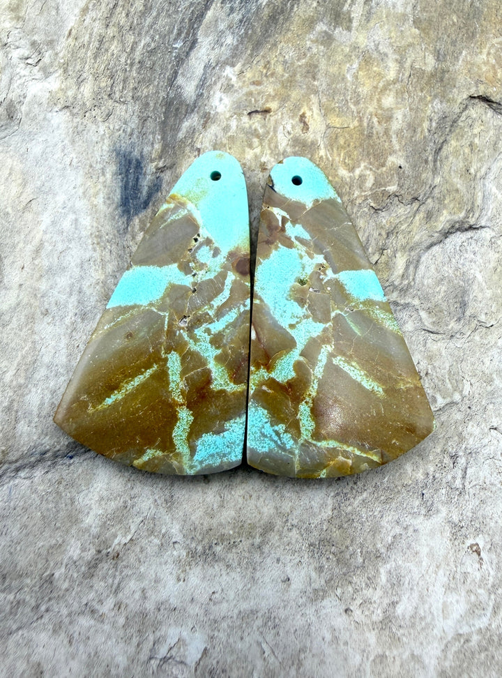 RARE Number 8 Turquoise (Nevada) Matching Earring Slab Bead