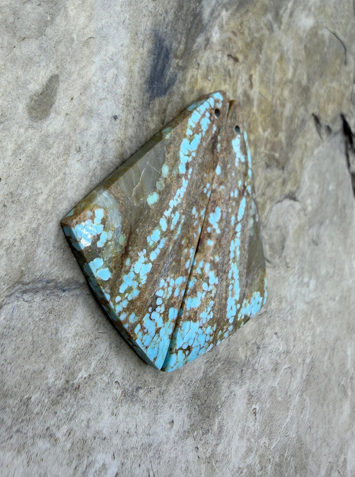 RARE Number 8 Turquoise (Nevada) Matching Earring Slab Bead